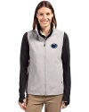 Penn State Nittany Lions Cutter & Buck Charter Eco Recycled Full-Zip Womens Vest Polished Medium Gray Front Thumbnail Image