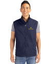 Notre Dame Fighting Irish Cutter & Buck Charter Eco Recycled Mens Full-Zip Vest Navy Blue Front Thumbnail Image