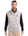 Notre Dame Fighting Irish Cutter & Buck Charter Eco Recycled Mens Full-Zip Vest Polished Medium Gray Front Thumbnail Image