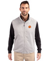 Clemson Tigers Cutter & Buck Charter Eco Recycled Mens Full-Zip Vest Polished Medium Gray Front Thumbnail Image
