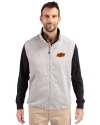 View image 4: Oklahoma State Cowboys Cutter & Buck Charter Recycled Packable Mens Full Zip Vest Polished Medium Gray Front