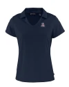 View image 3: Arizona Wildcats Cutter & Buck Daybreak Eco Recycled Womens V-neck Polo Navy Blue Mannequin