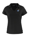 Kansas Jayhawks Cutter & Buck Daybreak Eco Recycled Womens V-neck Polo Black Mannequin Thumbnail Image