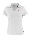 Clemson Tigers Cutter & Buck Daybreak Eco Recycled Womens V-neck Polo White Mannequin Thumbnail Image