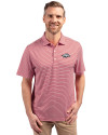 View image 4: Arkansas Razorbacks Cutter & Buck Forge Recycled Double Stripe Four-Way Stretch Mens Big & Tall Polo Cardinal Red/White Front