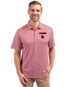 Louisville Cardinals Cutter & Buck Forge Eco Double Stripe Stretch Recycled Mens Polo Cardinal Red/White Front Thumbnail Image