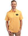 Grambling Tigers Cutter & Buck Forge Eco Double Stripe Stretch Recycled Mens Polo College Gold/White Front Thumbnail Image