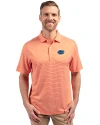 Florida Gators Cutter & Buck Forge Eco Double Stripe Stretch Recycled Mens Polo College Orange/White Front Thumbnail Image