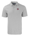 Texas A&M Aggies Cutter & Buck Forge Eco Double Stripe Stretch Recycled Mens Polo Polished/White Mannequin Thumbnail Image