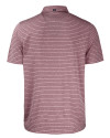 Texas A&M Aggies Cutter & Buck Forge Eco Heather Stripe Stretch Recycled Mens Polo Bordeaux Heather Mannequin Back Thumbnail Image