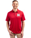 Nebraska Cornhuskers Cutter & Buck Forge Eco Stretch Recycled Mens Polo Cardinal Red Front Thumbnail Image