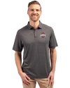 Ohio State Buckeyes - Cutter & Buck Forge Eco Stretch Recycled Mens Polo Dark Black Heather Front Thumbnail Image