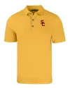 USC Trojans Cutter & Buck Forge Eco Stretch Recycled Mens Polo College Gold Heather Mannequin Thumbnail Image