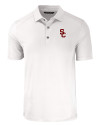 USC Trojans Cutter & Buck Forge Eco Stretch Recycled Mens Polo White Mannequin Thumbnail Image
