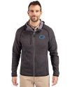 Florida Gators Cutter & Buck Mainsail Full Zip Hooded Mens Jacket Charcoal Heather Front Thumbnail Image