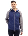 Florida Gators Cutter & Buck Mainsail Full Zip Hooded Mens Jacket Tour Blue Heather/Polished Heather Front Thumbnail Image