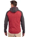 Ohio State Buckeyes- Cutter & Buck Mainsail Full Zip Hooded Mens Jacket Cardinal Red Heather/Charcoal Heather Back Thumbnail Image