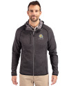 Albany State University Golden Rams Cutter & Buck Mainsail Full Zip Hooded Mens Jacket Charcoal Heather Front Thumbnail Image