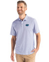 Florida Gators Cutter & Buck Pike Eco Symmetry Print Stretch Recycled Mens Polo White/Tour Blue Front Thumbnail Image