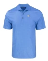 North Carolina Tar Heels Cutter & Buck Pike Eco Tonal Geo Print Stretch Recycled Mens Polo Atlas Light Blue Mannequin Thumbnail Image