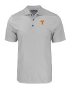 Tennessee Volunteers Cutter & Buck Pike Eco Tonal Geo Print Stretch Recycled Mens Polo Elemental Grey Mannequin Thumbnail Image