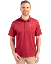 View image 4: Alabama Crimson Tide Cutter & Buck Pike Eco Tonal Geo Print Stretch Recycled Mens Big & Tall Polo Cardinal Red Front