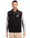 Kansas Jayhawks Cutter & Buck Cascade Eco Sherpa Mens Big and Tall Fleece Vest Black Front Thumbnail Image