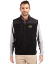 Missouri Tigers Cutter & Buck Cascade Eco Sherpa Mens Big and Tall Fleece Vest Black Front Thumbnail Image