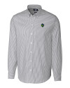 Hillsboro Hops Cutter & Buck Stretch Oxford Stripe Mens Big and Tall Long Sleeve Dress Shirt Charcoal Mannequin Thumbnail Image