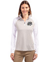 Omaha Storm Chasers Cutter & Buck Forge Tonal Stripe Stretch Half Zip Womens Top White/Polished Front Thumbnail Image