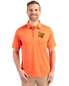 Las Vegas Aviators Cutter & Buck Forge Pencil Stripe Stretch Mens Polo College Orange Front Thumbnail Image