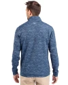 Lehigh Valley IronPigs Cutter & Buck Traverse Stretch Eco Camo Print Quarter Zip Mens Pullover Navy Blue Back Thumbnail Image