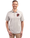 Portland Sea Dogs Cutter & Buck Virtue Eco Pique Stripe Recycled Mens Polo Polished Medium Gray Front Thumbnail Image