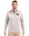 Norfolk Tides Cutter & Buck Stealth Heathered Quarter Zip Mens Pullover Polished Medium Gray Front Thumbnail Image