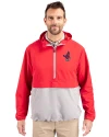 Memphis Redbirds Cutter & Buck Charter Eco Recycled Mens Anorak Jacket Red/Polished Front Thumbnail Image