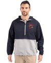 Portland Sea Dogs Cutter & Buck Charter Eco Recycled Mens Anorak Jacket Navy Blue/Polished Front Thumbnail Image
