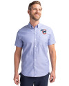 Iowa Cubs Cutter & Buck Stretch Oxford Mens Short Sleeve Dress Shirt French Blue Front Thumbnail Image
