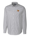 Las Vegas Aviators Cutter & Buck Stretch Oxford Stripe Mens Long Sleeve Dress Shirt Charcoal Mannequin Thumbnail Image
