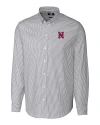 Nashville Sounds Cutter & Buck Stretch Oxford Stripe Mens Long Sleeve Dress Shirt Charcoal Mannequin Thumbnail Image