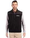 New York Jets Historic Cutter & Buck Cascade Epic Comfort Recycled Sherpa Fleece Mens Big & Tall Full Zip Vest Black Front Thumbnail Image