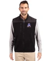 New England Patriots Historic Cutter & Buck Cascade Epic Comfort Recycled Sherpa Fleece Mens Big & Tall Full Zip Vest Black Front Thumbnail Image