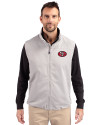 San Francisco 49ers Historic Cutter & Buck Charter Recycled Packable Mens Full Zip Vest Polished Medium Gray Front Thumbnail Image