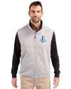 Detroit Lions Historic Cutter & Buck Charter Eco Recycled Mens Full-Zip Vest Polished Medium Gray Front Thumbnail Image