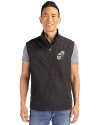 New Orleans Saints Historic Cutter & Buck Charter Eco Recycled Mens Full-Zip Vest Black Front Thumbnail Image