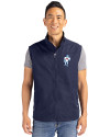 Tennessee Titans Historic Cutter & Buck Charter Eco Full-Zip Mens Big & Tall Vest Navy Blue Front Thumbnail Image