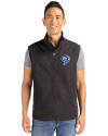 Los Angeles Rams Historic Cutter & Buck Charter Eco Full-Zip Mens Big & Tall Vest Black Front Thumbnail Image
