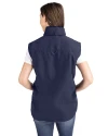 New York Giants Historic Cutter & Buck Charter Eco Recycled Full-Zip Womens Vest Navy Blue Back Thumbnail Image