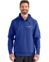Seattle Seahawks Historic Cutter & Buck Roam Epic Versatility Half Zip Recycled Mens Hooded Pullover Tour Blue Front Thumbnail Image
