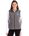 Detroit Lions Historic Cutter & Buck Cascade Eco Fleece Womens Vest Elemental Grey/Black Front Thumbnail Image