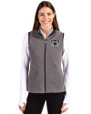 Las Vegas Raiders Historic Cutter & Buck Cascade Eco Fleece Womens Vest Elemental Grey/Black Front Thumbnail Image